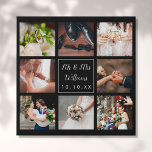 Wedding Day Photo Collage Personalized Faux Canvas Print<br><div class="desc">Personalize with your eight favourite wedding day photos,  name and special date to create a unique photo collage,  memory and gift. A lovely keepsake to treasure! You can customize the background to your favourite color. Designed by Thisisnotme©</div>