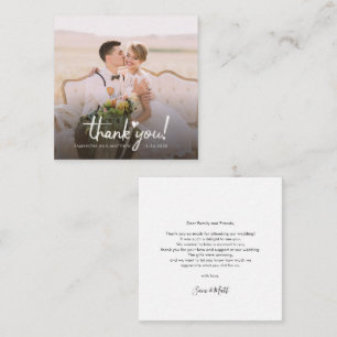 Wedding Day Photo Hand-Lettered Thank You Card