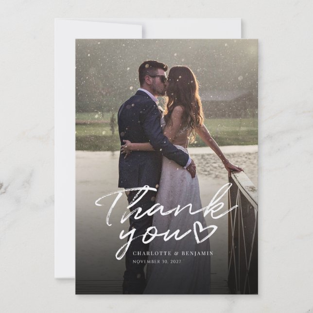 Wedding Day Photo Hand Written Thank You Card (Front)