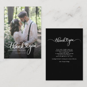 Wedding Day Photo Handwritten Script Thank You Card