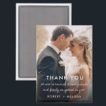 Wedding Day Photo Thank You Favour Magnet<br><div class="desc">Celebrate your special day with a heartfelt keepsake that your guests will cherish forever! This Wedding Day Photo Thank You Favour Magnet beautifully displays a favourite photo from your wedding day alongside the message: "We are so honoured to have friends and family as special as you." Personalised with your names...</div>