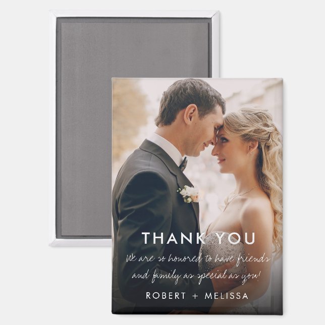 Wedding Day Photo Thank You Favour Magnet (Front/Back)