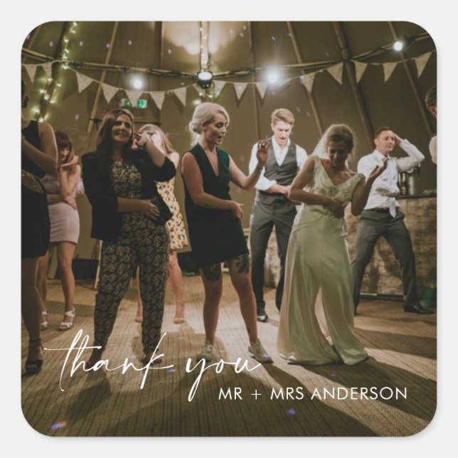 Wedding Day Photo Thank You Favour Stickers (Front)