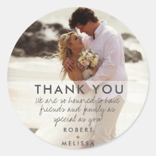 Wedding Day Photo Thank You Favour Stickers