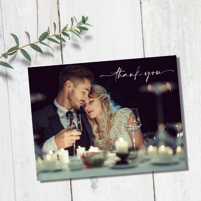 Wedding Day Photo Thank You Postcard (Wedding Day Photo Thank You Postcard)