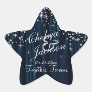 Wedding Day Starry Night   Personalise Star Sticker