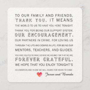 Wedding Day Thank You Cards Watercolor heart