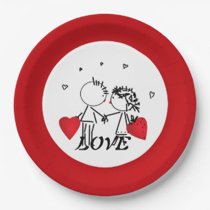 Wedding , day Valenine , love Paper Plate