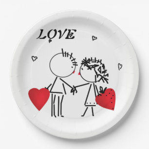 Wedding , day Valenine , love Paper Plate