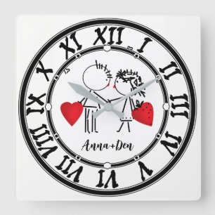 Wedding , day Valenine , love Square Wall Clock