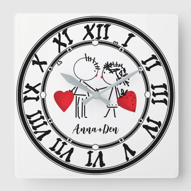 Wedding , day Valenine , love Square Wall Clock (Front)
