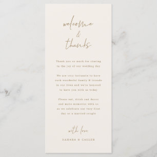Wedding Day Welcome and Thank you Place Card