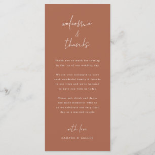 Wedding Day Welcome and Thank you Place Card