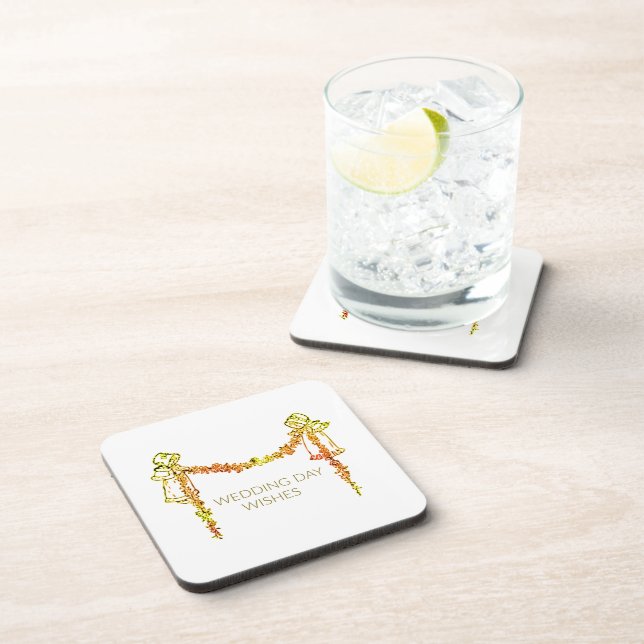Wedding Day Wishes Coaster (Right Side)