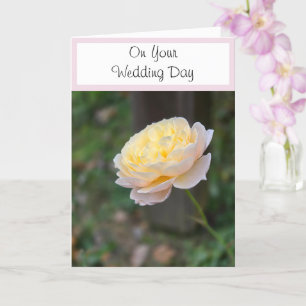 Wedding Day Wishes Pink Yellow Rose Card