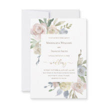 wedding delicate flowers bouquets Invitation
