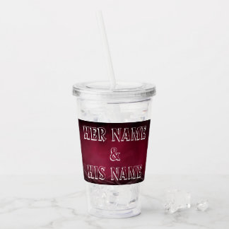 Wedding Design 16 oz Acrylic Tumbler With Straw