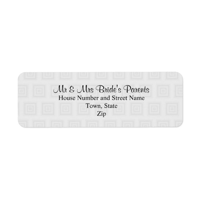 Wedding Design in Pale Grey with Squares. (Front)