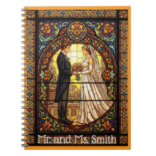 Wedding Design in Traditional Stained Glass Notebook