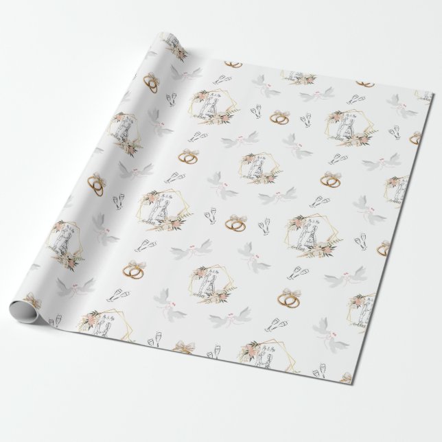 Wedding Design Wrapping Paper (Unrolled)