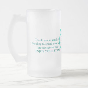 Wedding Destination celebration welcome travel Frosted Glass Beer Mug