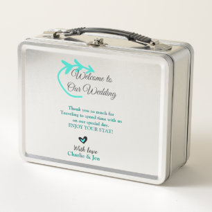 Wedding Destination celebration welcome travel Metal Lunch Box