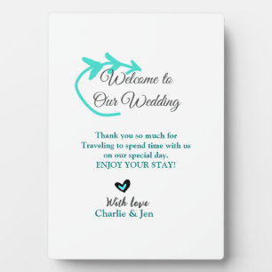 Wedding Destination celebration welcome travel Plaque