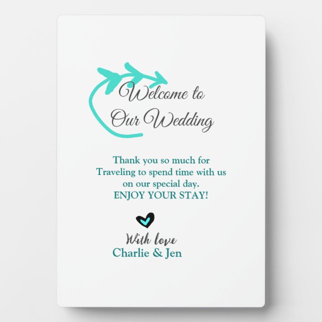 Wedding Destination celebration welcome travel  Plaque (Front)