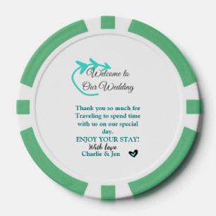 Wedding Destination celebration welcome travel Poker Chips
