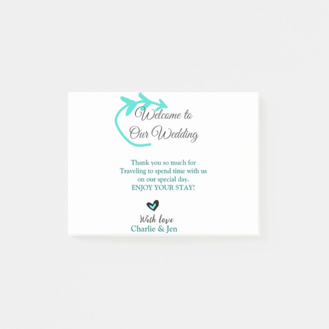 Wedding Destination celebration welcome travel  Post-it Notes (Front)