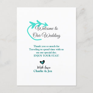 Wedding Destination celebration welcome travel Postcard