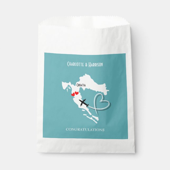 Wedding Destination Croatia Favour Bags (Front)
