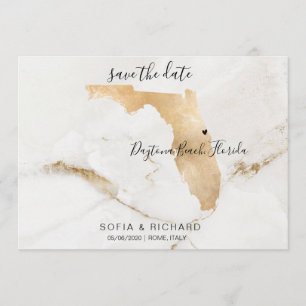 Wedding Destination Florida Map Removable Heart Invitation