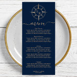 Wedding Destination Gold Compass Monogram Menu<br><div class="desc">Wedding Destination Gold Glitter Compass MonogramMenu</div>