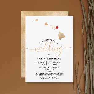 Wedding Destination Hawaii Moveable Heart Invitation