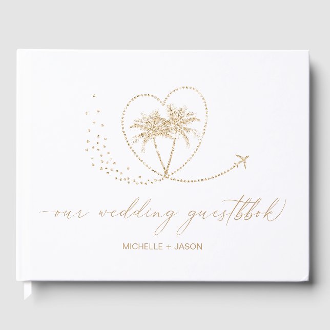 Wedding Destination Passport World Map Thank You Guest Book (Front)