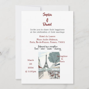 Wedding Destination - Springtime in Paris Invitation