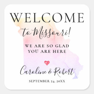 Wedding Destination Welcome Guests Favor Square St Square Sticker