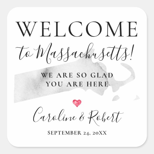Wedding Destination Welcome Guests Favour Square S Square Sticker (Front)