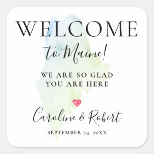 Wedding Destination Welcome Guests Favour Square S Square Sticker