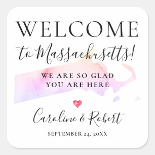 Wedding Destination Welcome Guests Favour Square S Square Sticker