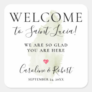 Wedding Destination Welcome Guests Favour Square Sticker