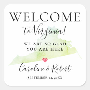 Wedding Destination Welcome Guests Favour Square Sticker