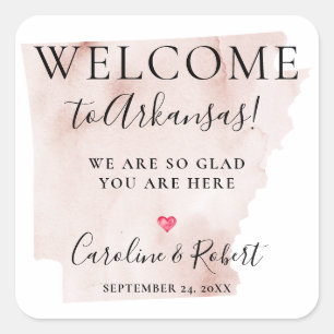 Wedding Destination Welcome Guests Favour Square Sticker