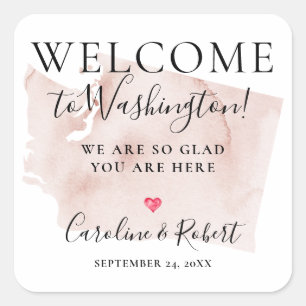 Wedding Destination Welcome Guests Favour Square Sticker