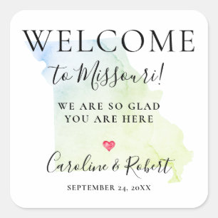 Wedding Destination Welcome Guests Favour Square Sticker