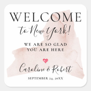 Wedding Destination Welcome Guests Favour Square Sticker