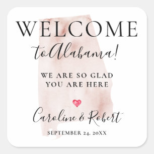 Wedding Destination Welcome Guests Favour Square Sticker