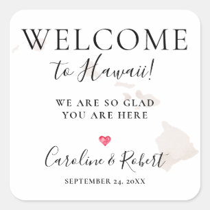 Wedding Destination Welcome Guests Favour Square Sticker