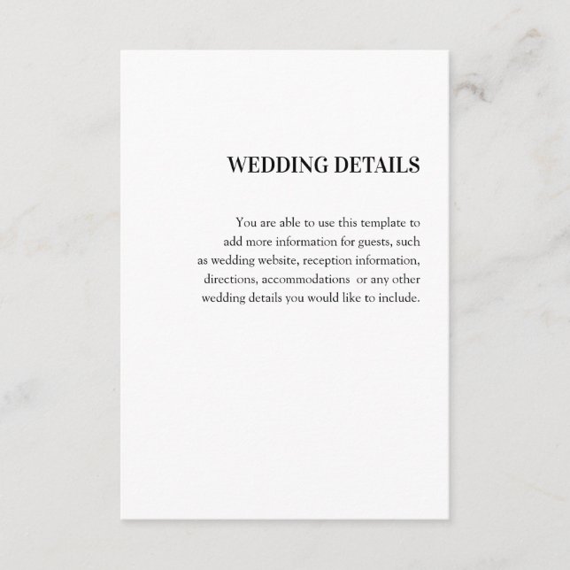 wedding detail enclosure card (Front)